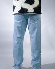 Deconstructed Monogram Jeans - Ice Blue