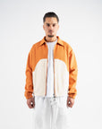 Helios Ribbed Jacket - Orange/Off-White
