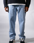 Deconstructed Monogram Jeans - Ice Blue