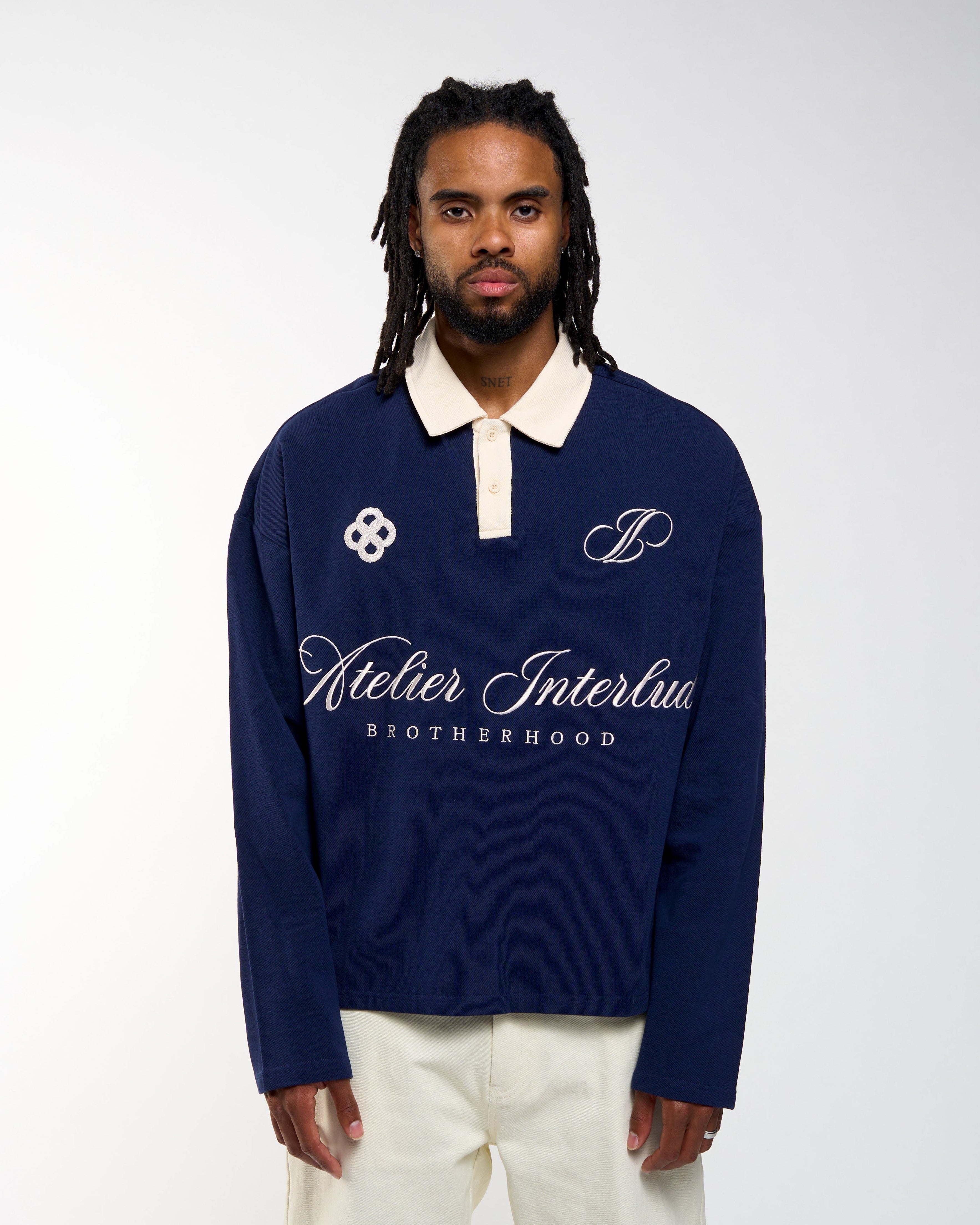 Midnight Blossom Polo Shirt - Midnight Navy – INTERLUDE