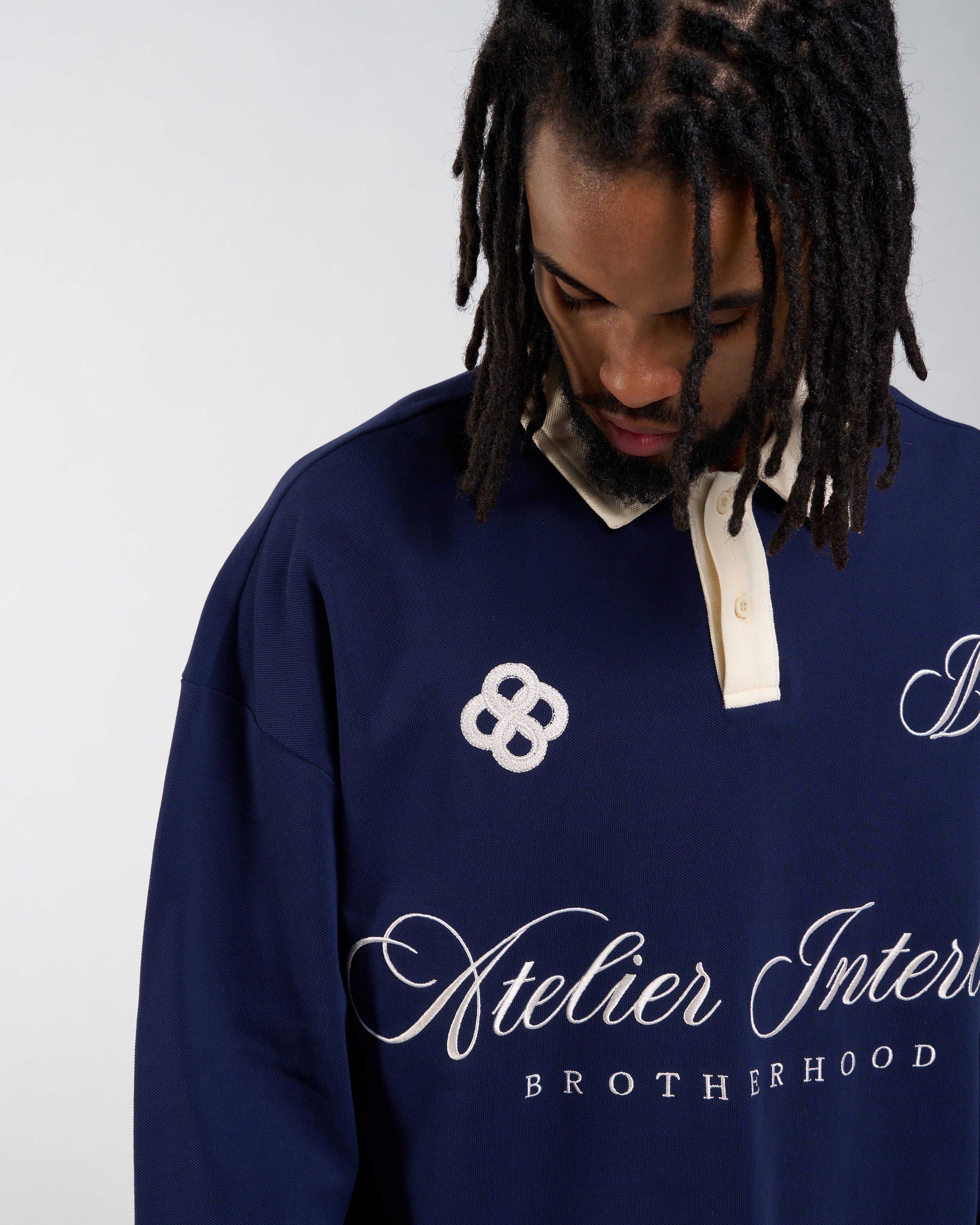 Midnight Blossom Polo Shirt - Midnight Navy – INTERLUDE