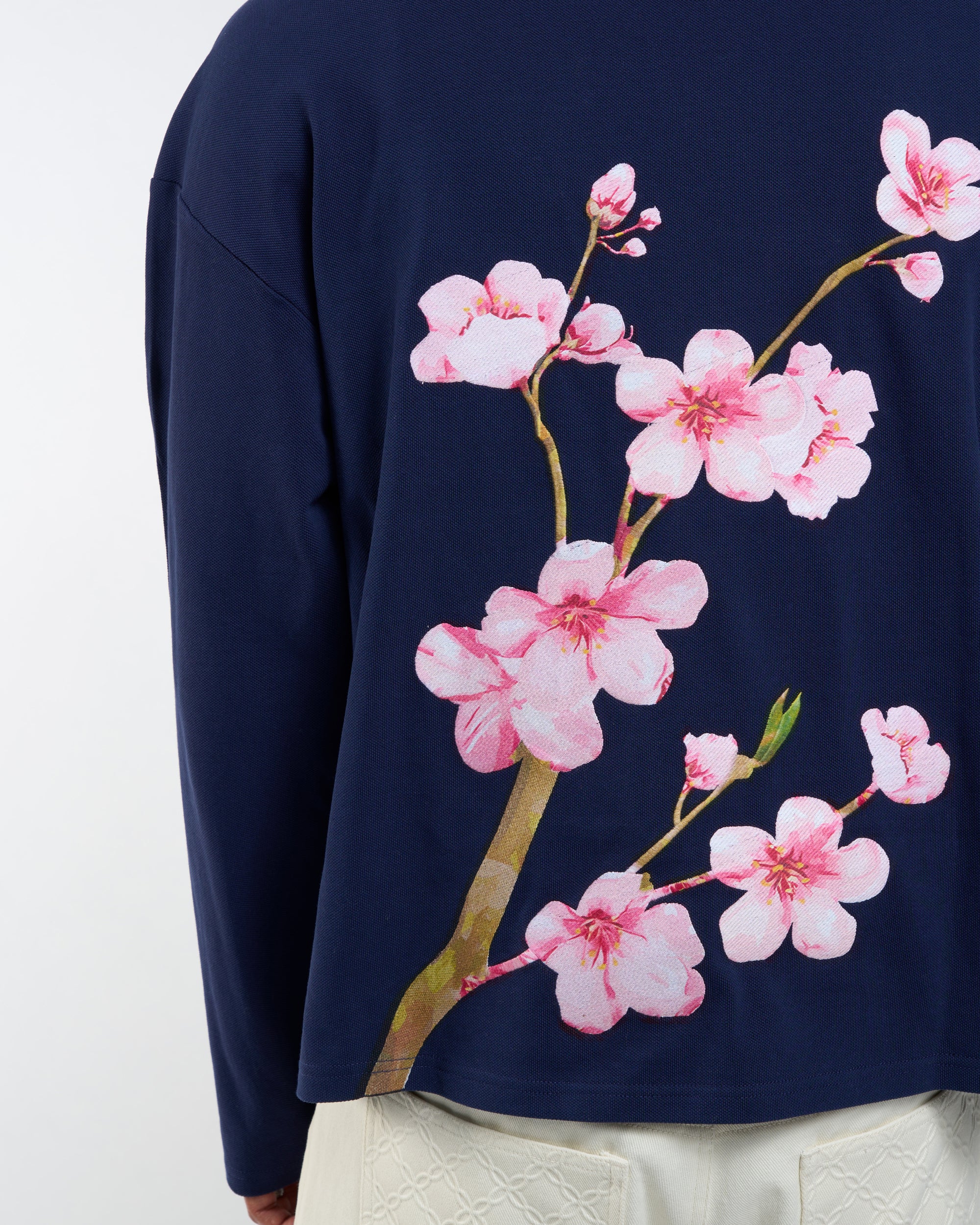 Midnight Blossom Polo Shirt - Midnight Navy